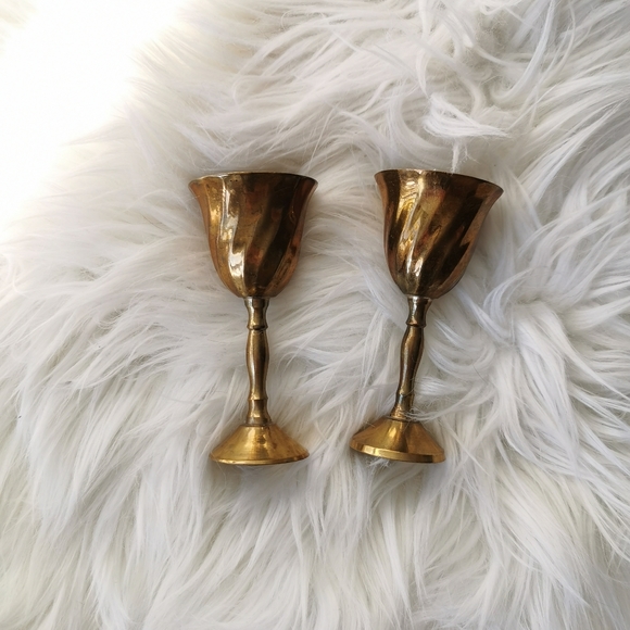 $5 Add-on: Brass Candle Holders Set of Two - Picture 2 of 3